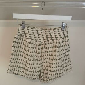 Mirth green and cream spot shorts size small